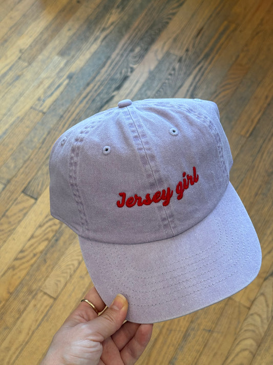 Jersey Girl Embroidered Hat Pigment-Dyed Cotton