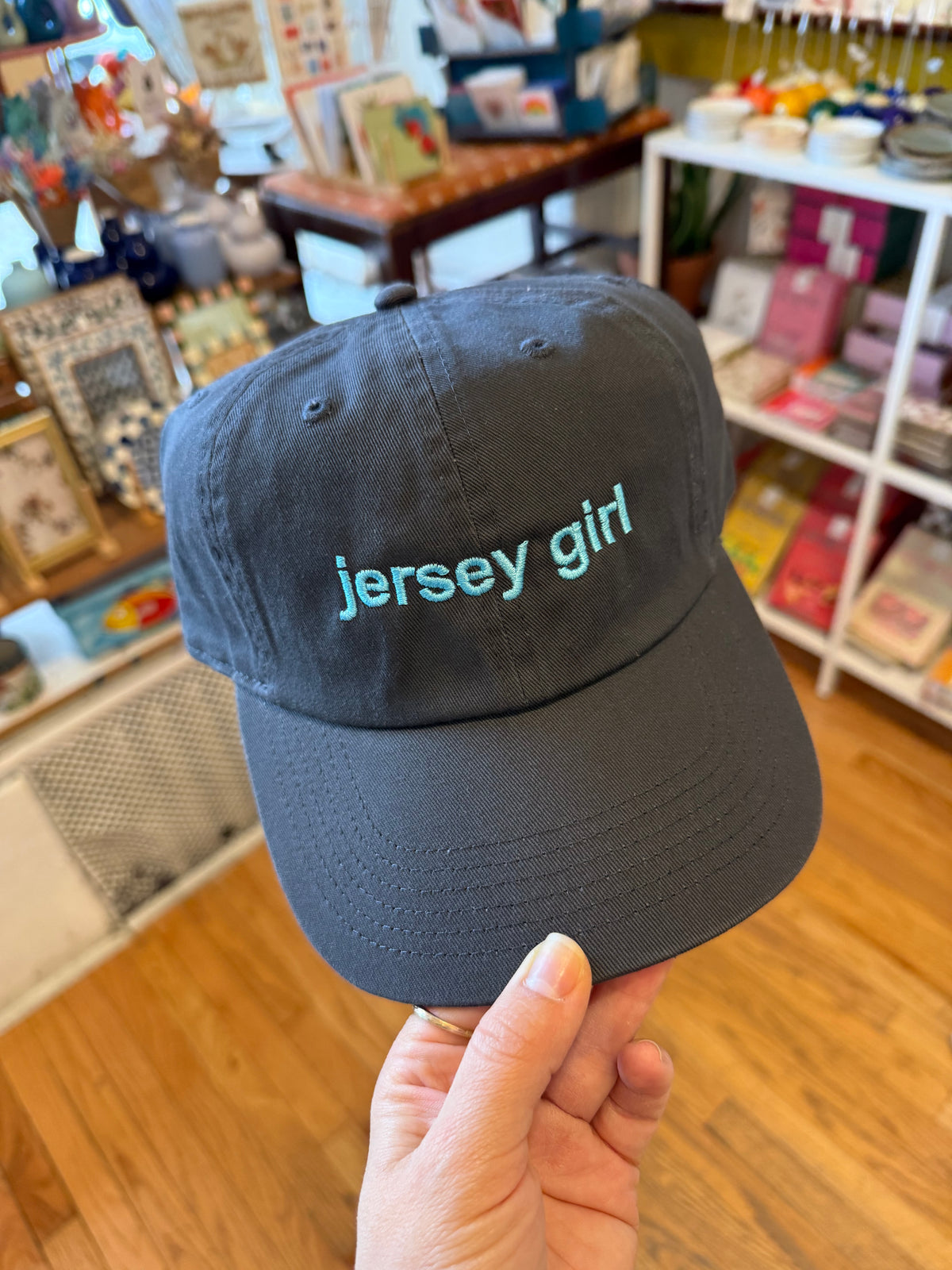 Jersey Girl Embroidered Hat Pigment-Dyed Cotton