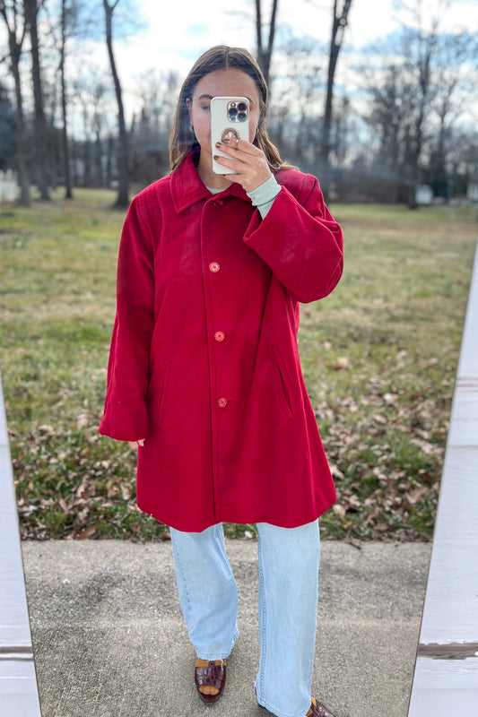 1980s Red Swing Coat / L