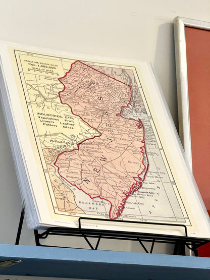 Vintage Map of New Jersey Art Print
