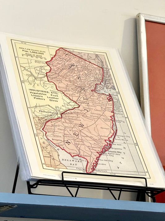 Vintage Map of New Jersey Art Print