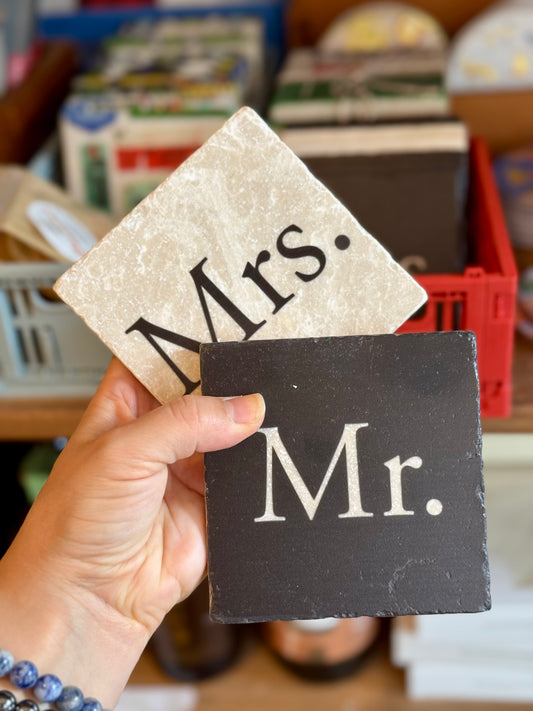 Mr. & Mrs. Marble Coaster