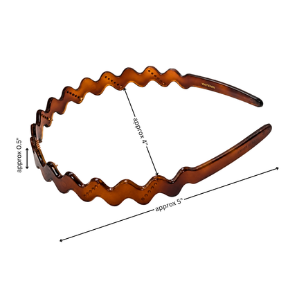Tortoise Shell Wave Headband, Thin Cellulose Acetate