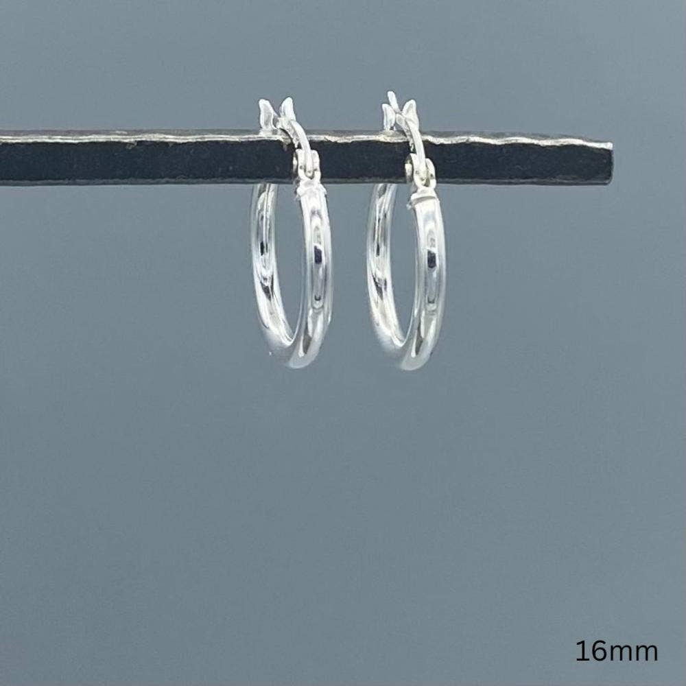 2mm Sterling Silver Tube Hoop Earrings