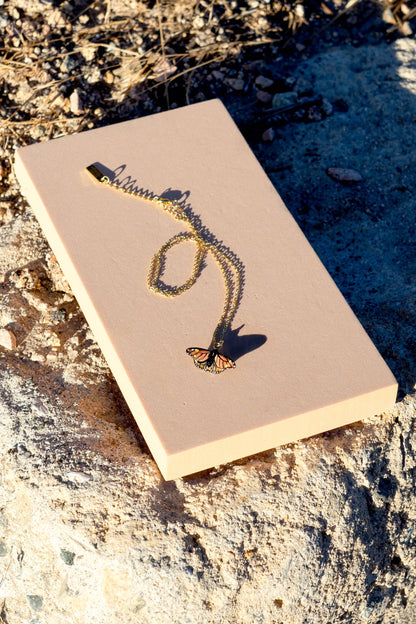 Tiny Flutter in Monarch Necklace