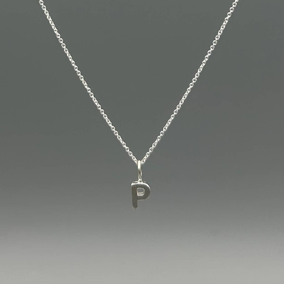 Sterling Silver Block-Letter Initial Necklace