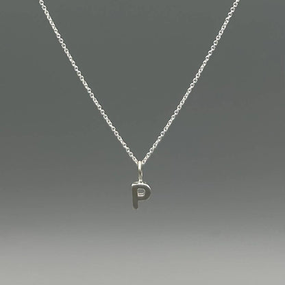 Sterling Silver Block-Letter Initial Necklace