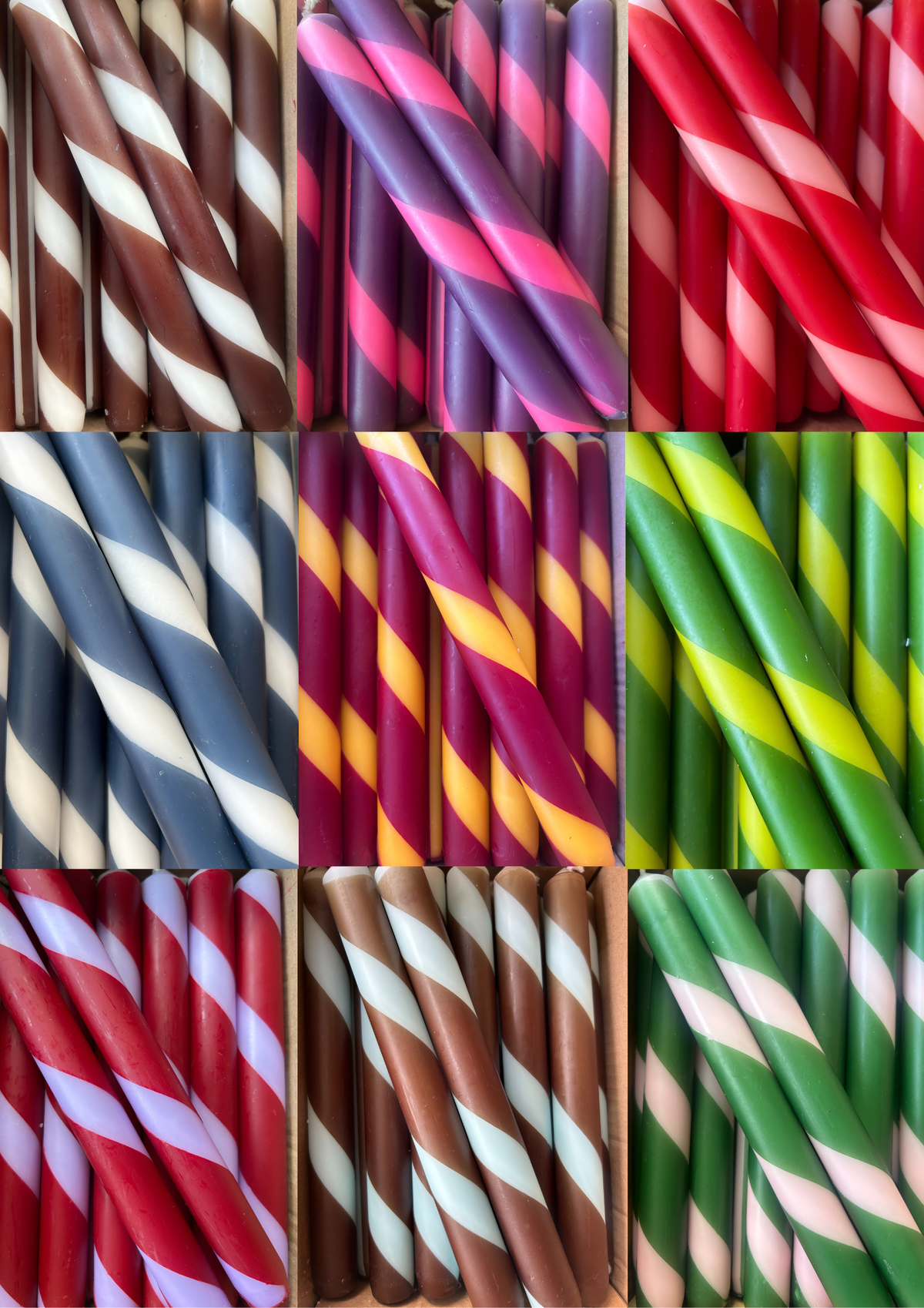 Twist Stripe Taper Candles