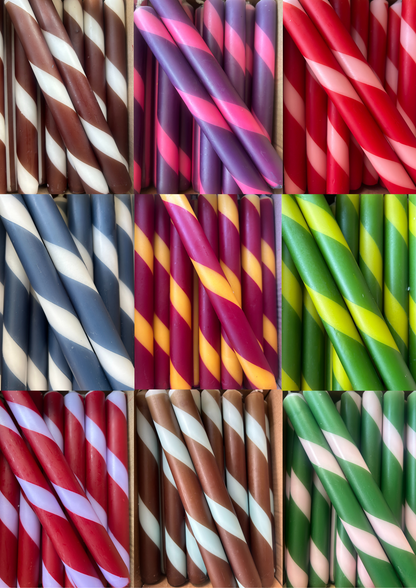 Twist Stripe Taper Candles