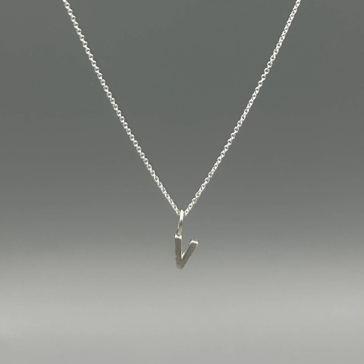 Sterling Silver Block-Letter Initial Necklace