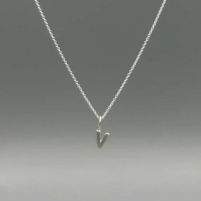 Sterling Silver Block-Letter Initial Necklace