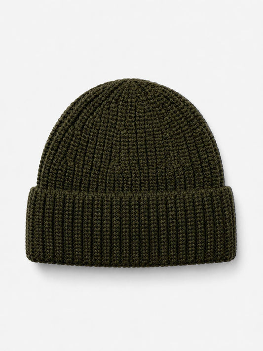 Mountain Green Chunky Knit Merino Wool Beanie