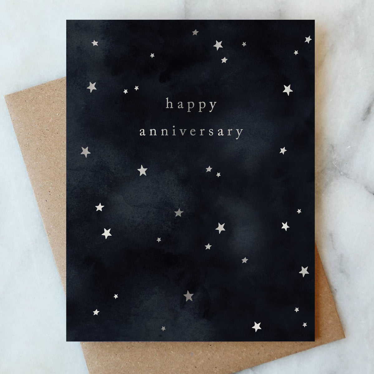 Starry Sky Silver Foil Anniversary Card