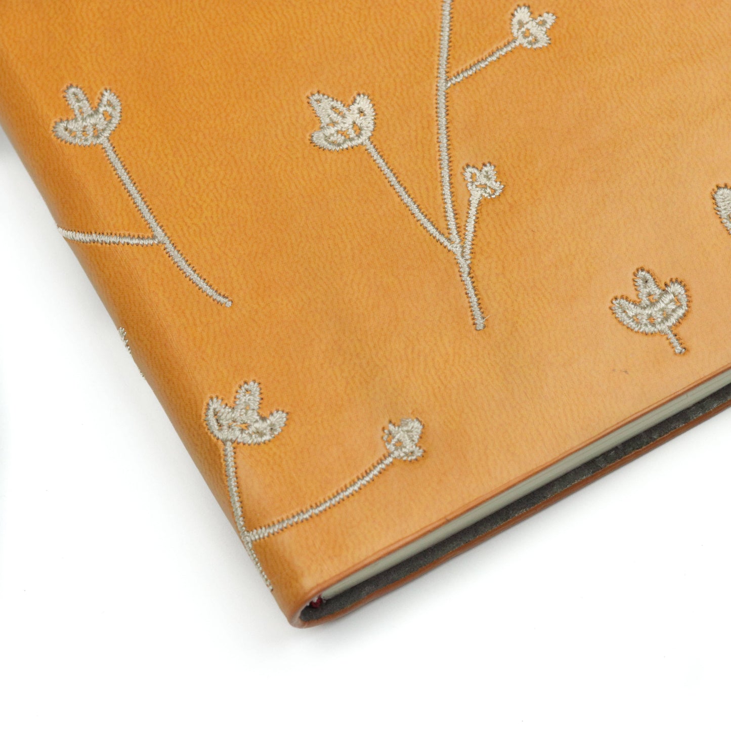 Brown Floral Embroidered Journal Notebook