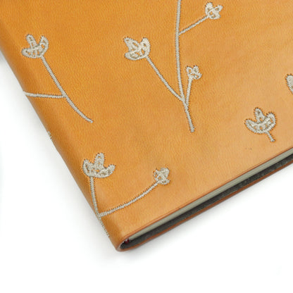 Brown Floral Embroidered Journal Notebook