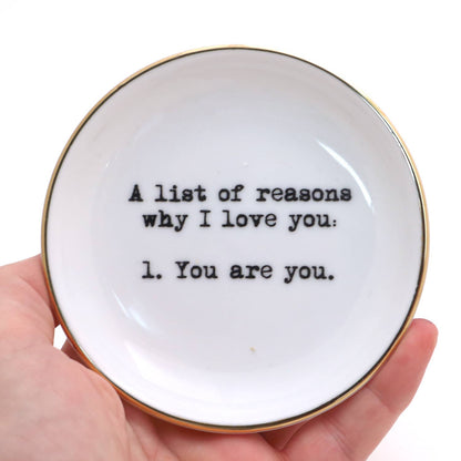 Reasons I Love You Ring Dish