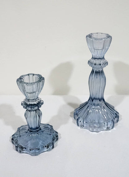 Glass Candlestick Holder, Taper Candle Stand