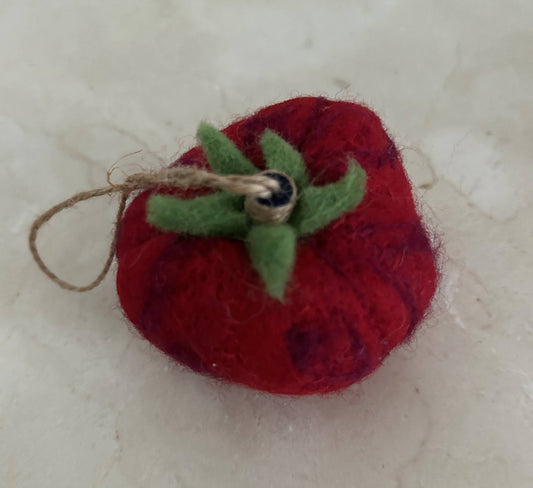 Handmade Felt "Jersey Tomato" ornament
