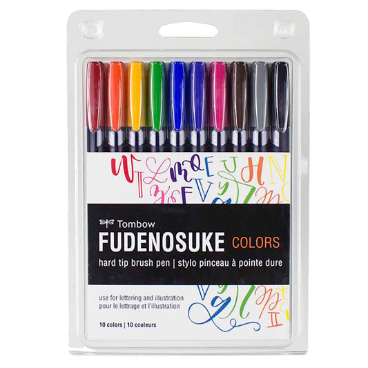 Tombow Fudenosuke Brush Pens, 10-Pack
