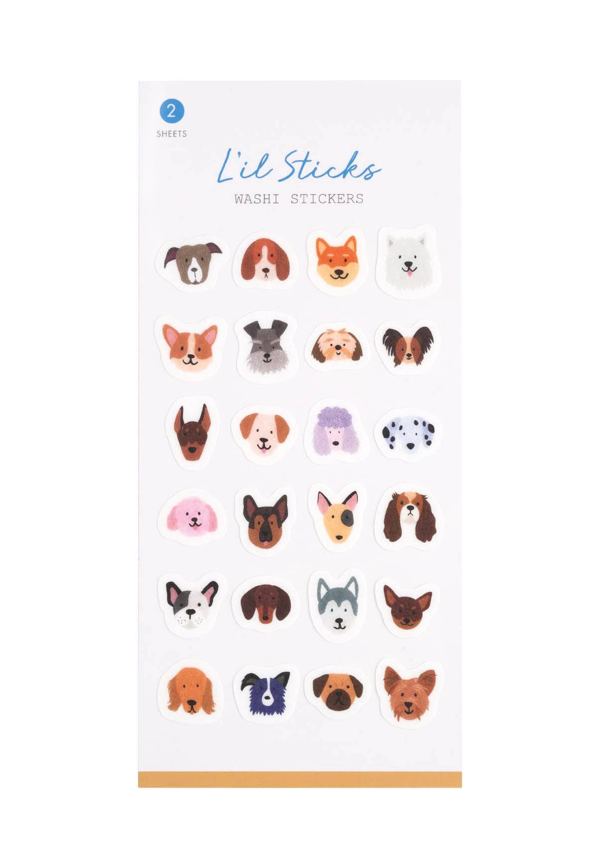 Dogs Washi Stickers, 2 Sheets