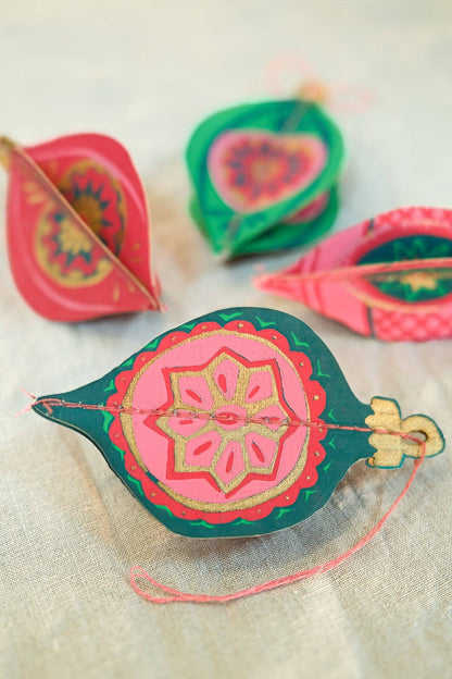 Baubles Paper Ornaments Set of 4 Recycled