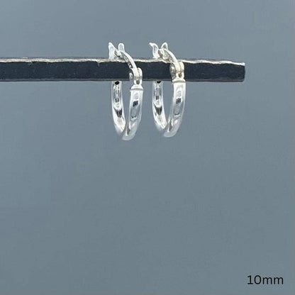2mm Sterling Silver Tube Hoop Earrings