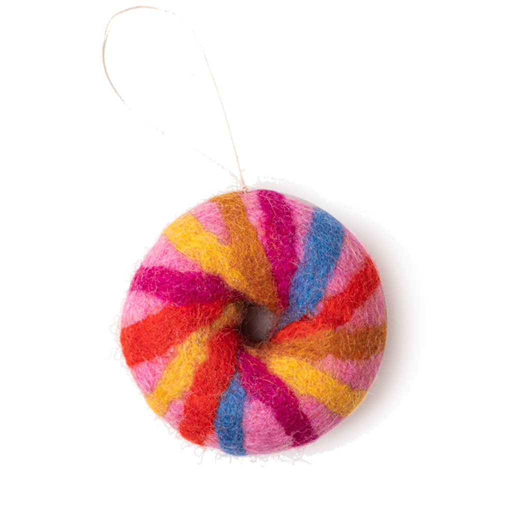 NYC Rainbow Bagel Felt Christmas Ornament