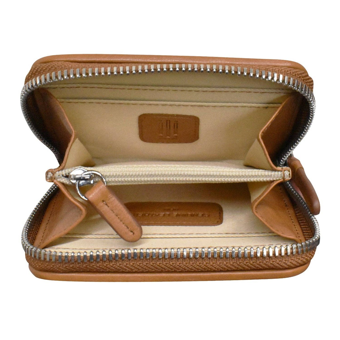Checkerboard Woven Leather Zip Around Wallet
