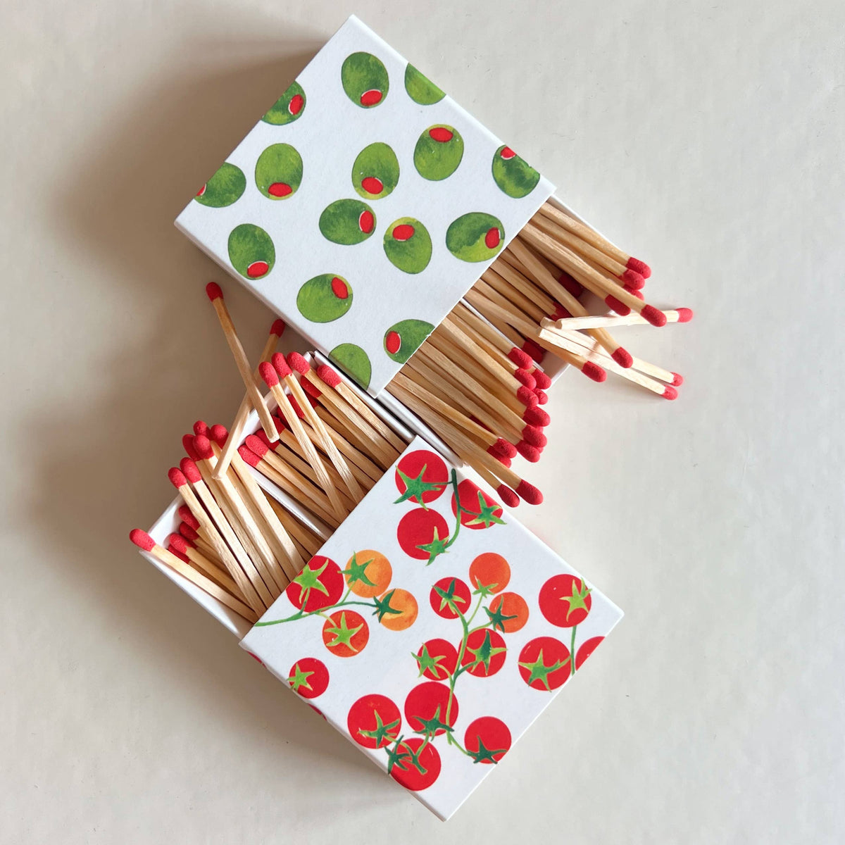 Tomato Vine Hand-Painted Watercolor Matches