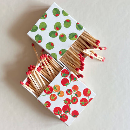 Tomato Vine Hand-Painted Watercolor Matches