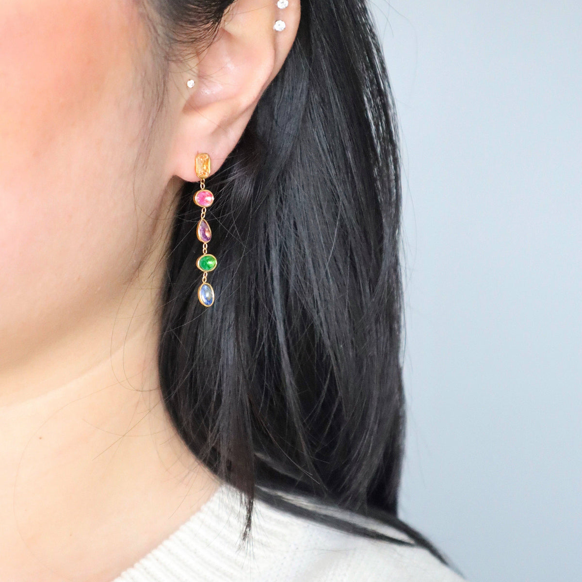 Leilani Multicolor Zircon Dangle Earrings