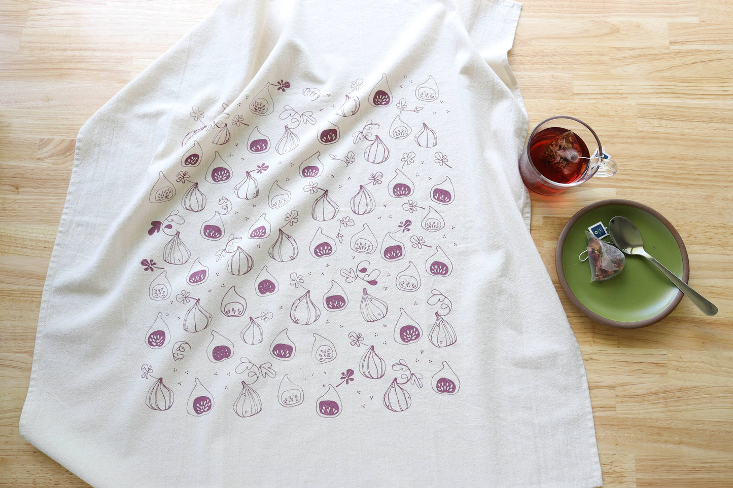 Fig, Handprinted Cotton Kitchen Towel