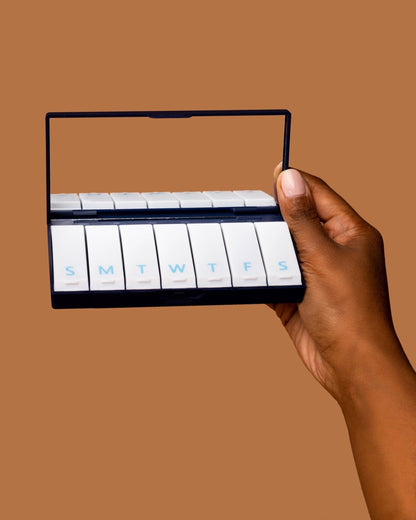 Navy Blue Matte Pill Box, 7-Day