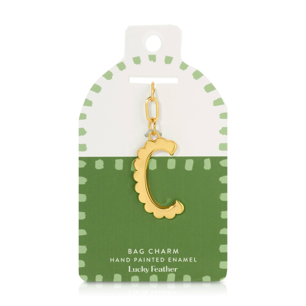 Initial C Enamel Bag Charm Keychain