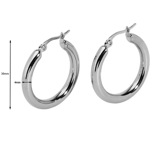 Chunky Classic Waterproof Hoop Earrings