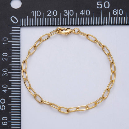 Gold Filled Paperclip Chain Bracelet with Zirconia