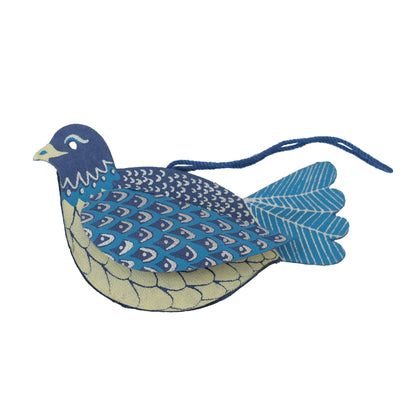 Dove Screen Printed Paper Christmas Ornament