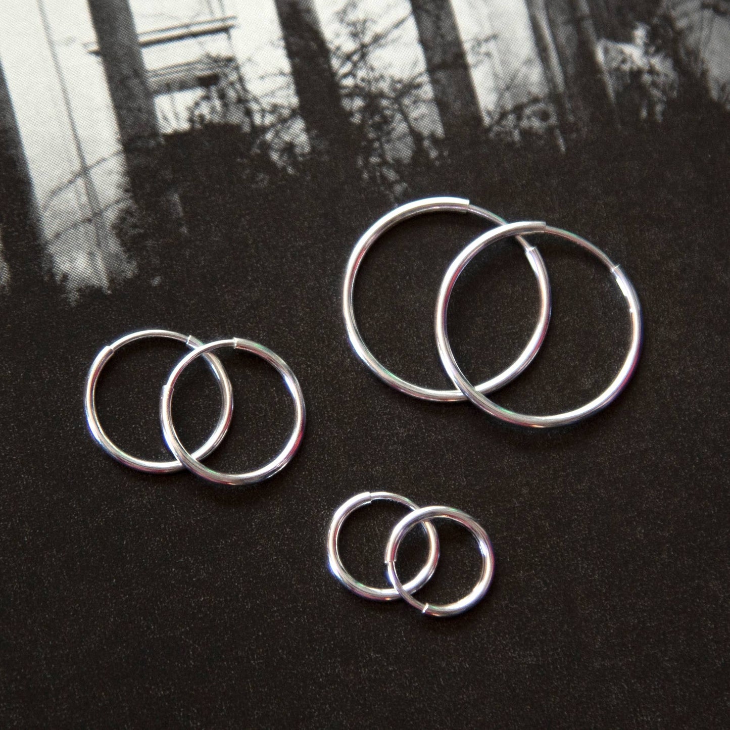 Recycled Sterling Silver Hoop Earrings