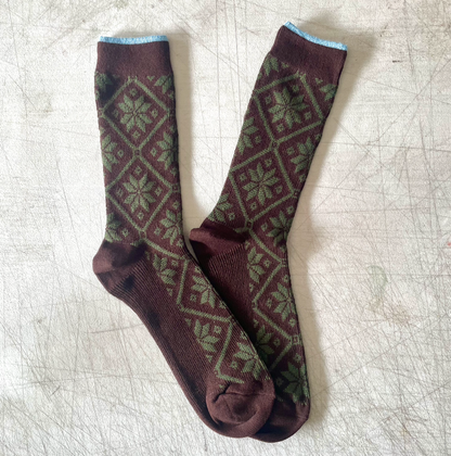 Men's Jacquard Winter Snowflakes Socks