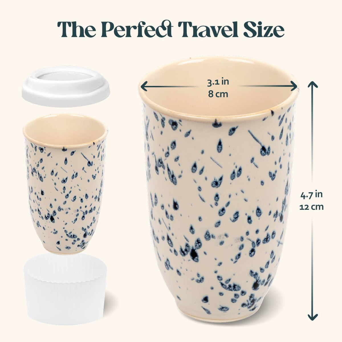 Orchid Blue Speckle 12oz Ceramic Travel Mug