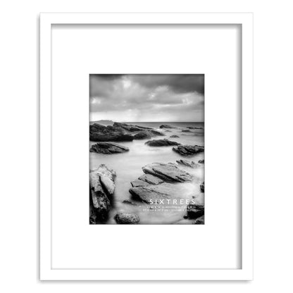 Matted Wood Picture Frame with Beveled Mat