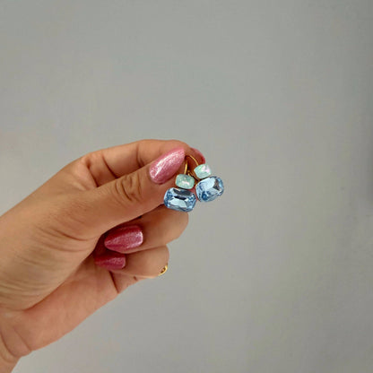 Blue Serenity Faceted Drop Earrings