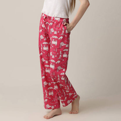 Apres Ski Print Pajama Pants, Cotton PJ Bottoms