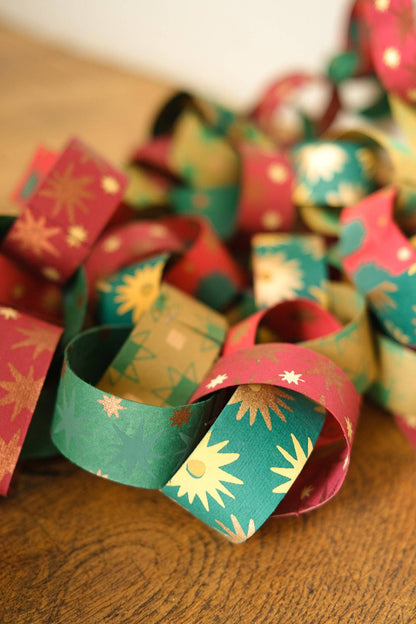Festive Paper Chain Kit 160 Strips Recycled Paper