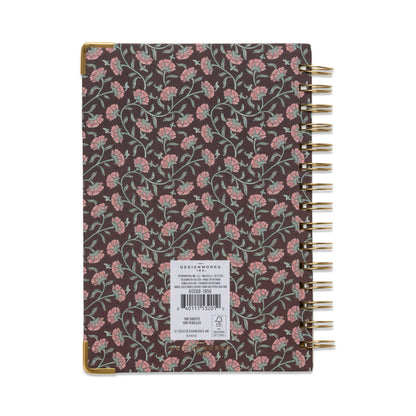 Burgundy Vintage Floral Undated 13 Month Planner