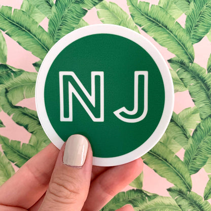 NJ Green Circle Sticker