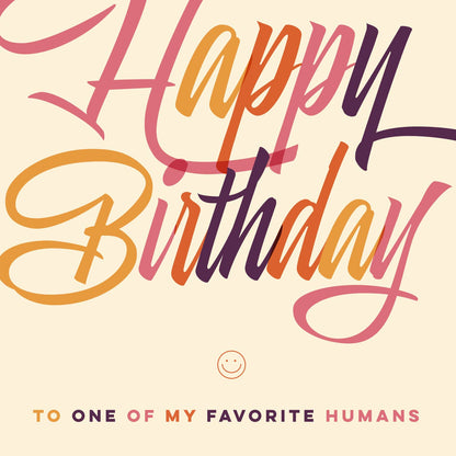 FAVORITE HUMAN birthday card