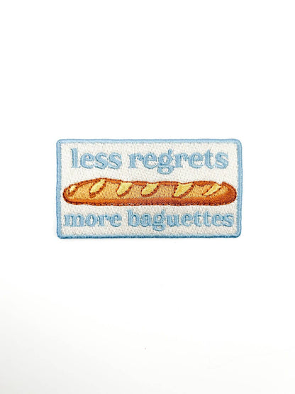 Less Regrets More Baguettes Iron-On Patch