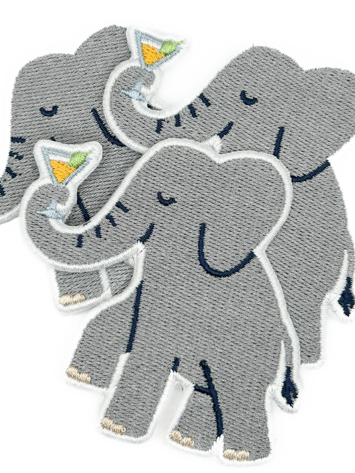 Elephant Cocktail Embroidered Iron On Patch