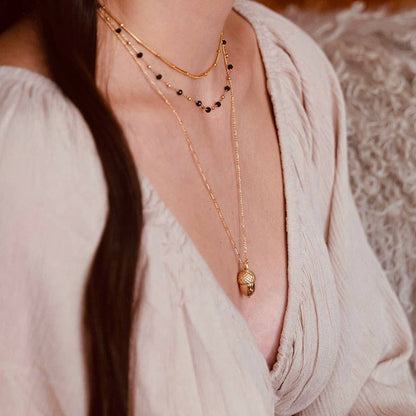Acorn Pendant Necklace, Gold Plated Brass